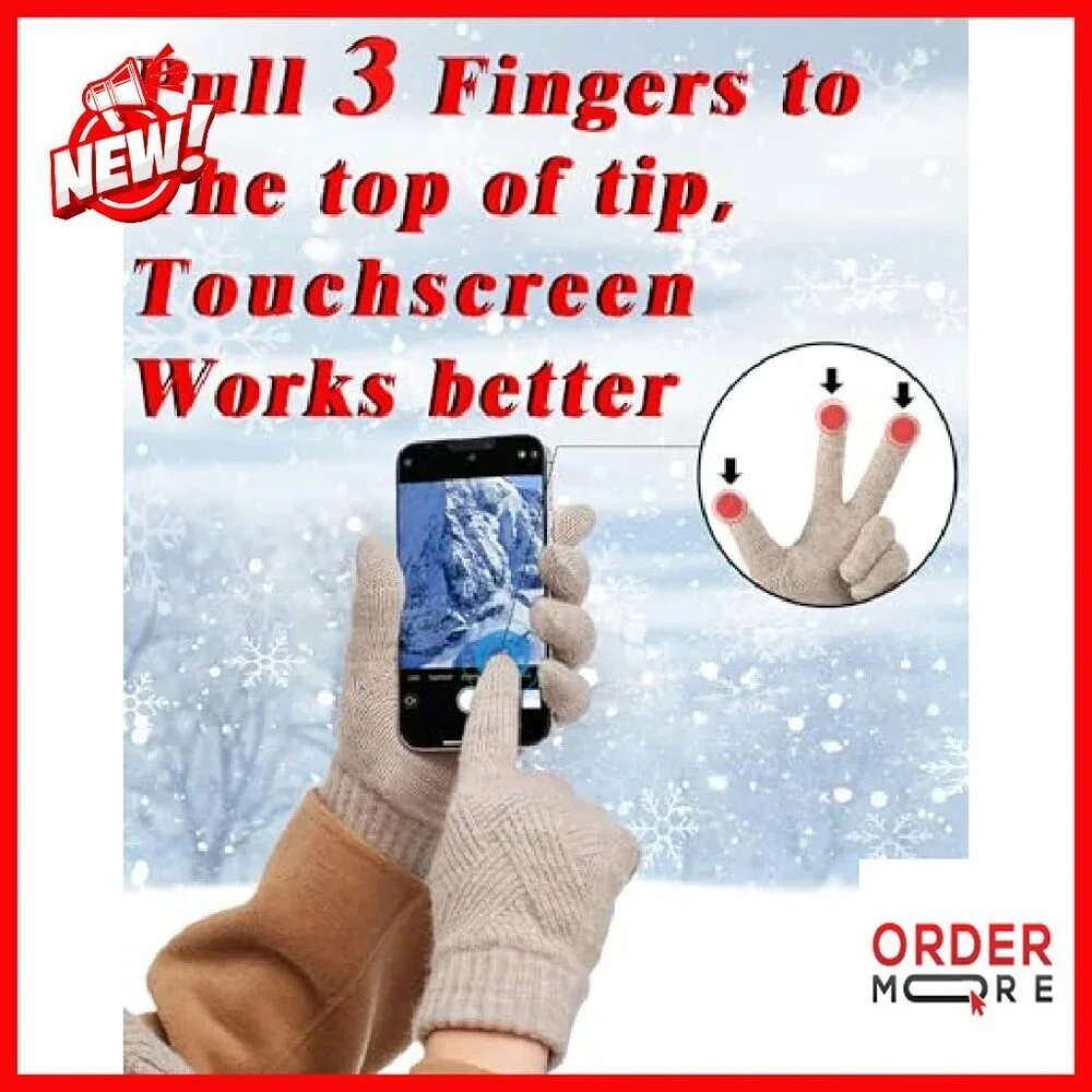 Women's Touchscreen Winter Gloves Thermal Lined One Size Fits Most